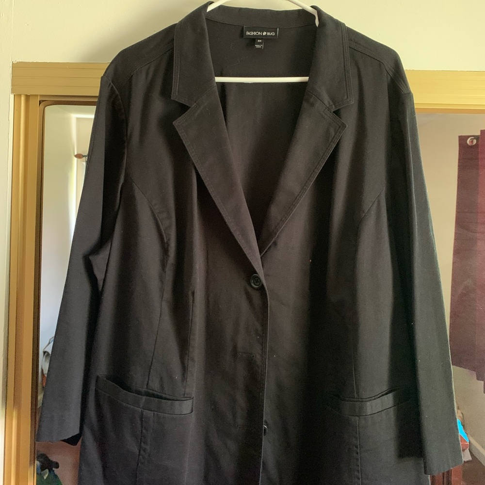 This is a fashion big size 3x blazer in black